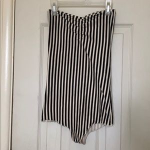 American Apparel Black/White Striped Bodysuit